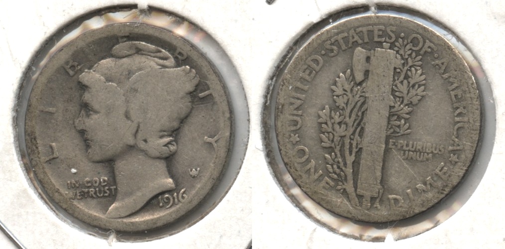 1916 Mercury Dime AG-3 #a