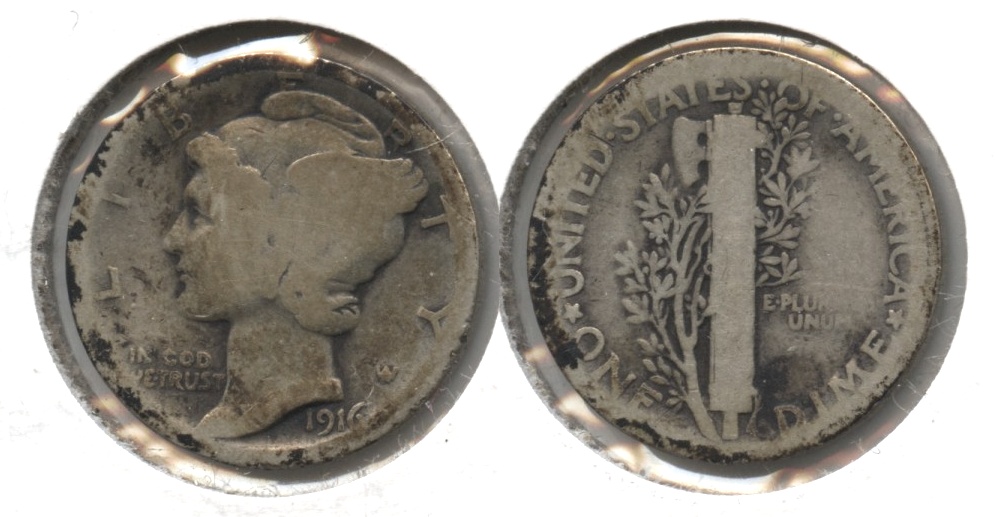 1916 Mercury Dime AG-3 #b