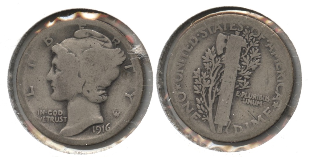 1916 Mercury Dime AG-3 #d