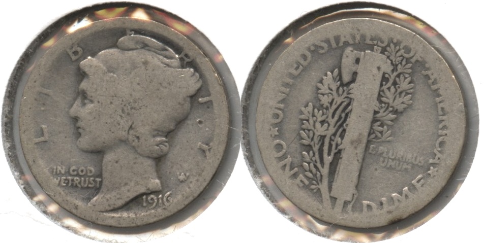 1916 Mercury Dime AG-3 #e