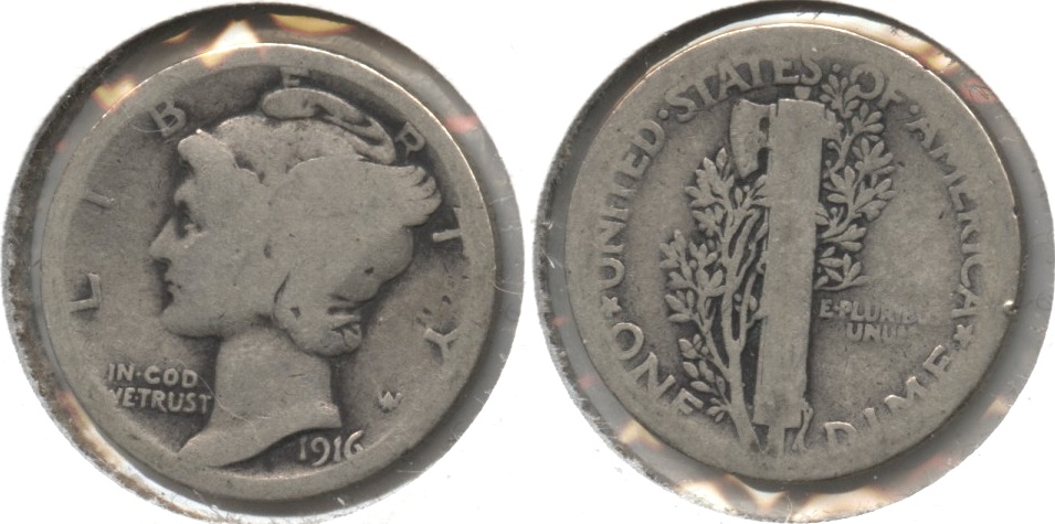 1916 Mercury Dime AG-3 #g