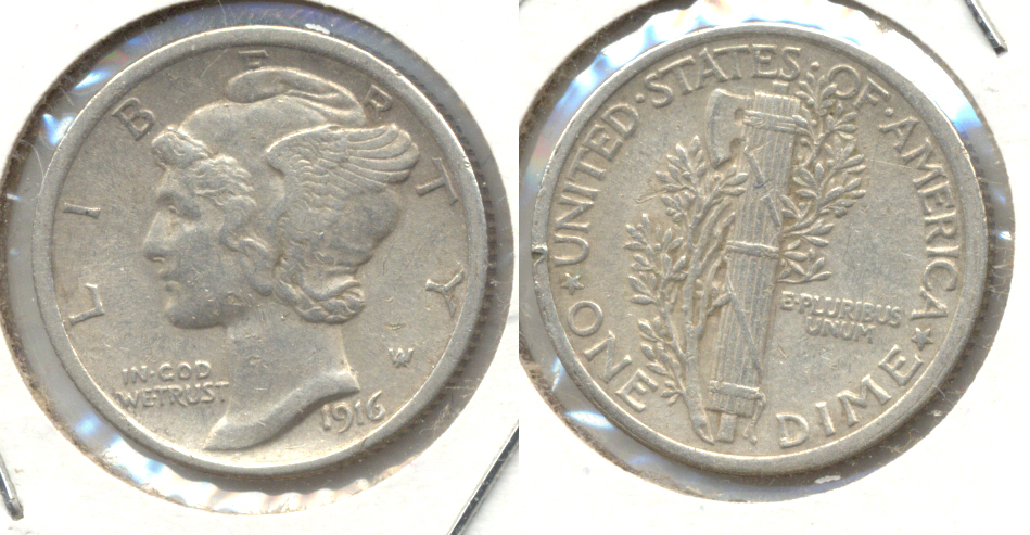 1916 Mercury Dime EF-40 a