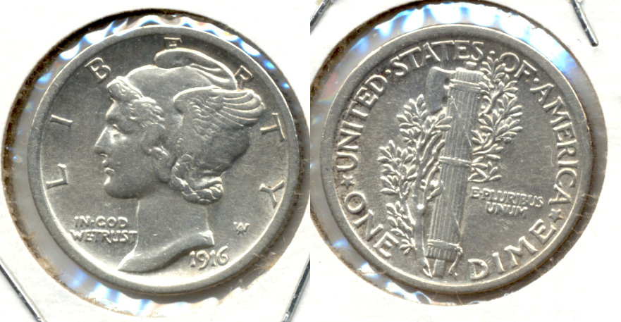 1916 Mercury Dime EF-40 b