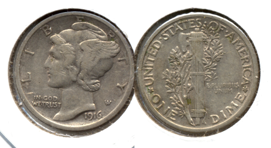 1916 Mercury Dime EF-40 e