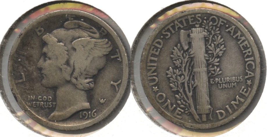 1916 Mercury Dime Fine-12 #b