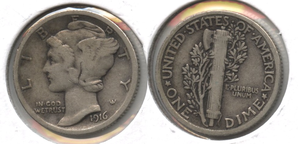 1916 Mercury Dime Fine-12 #i