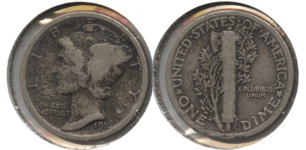 1916 Mercury Dime Good-4 #k