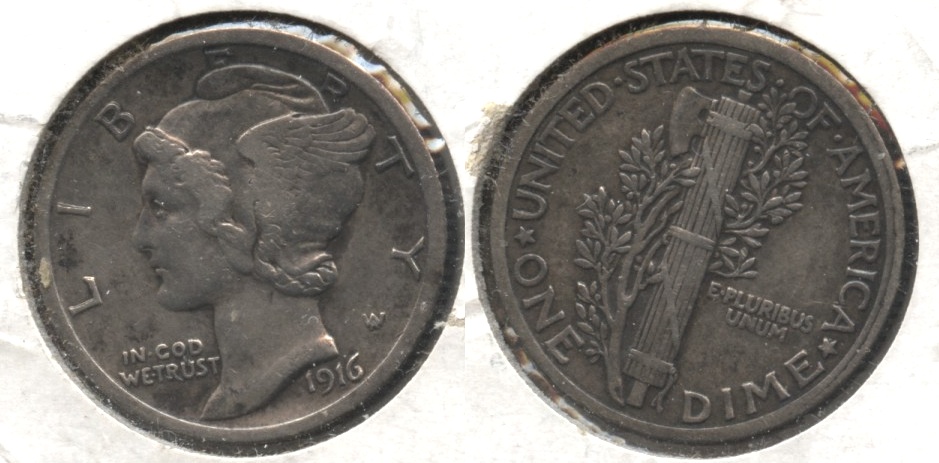 1916 Mercury Dime VF-20 #b
