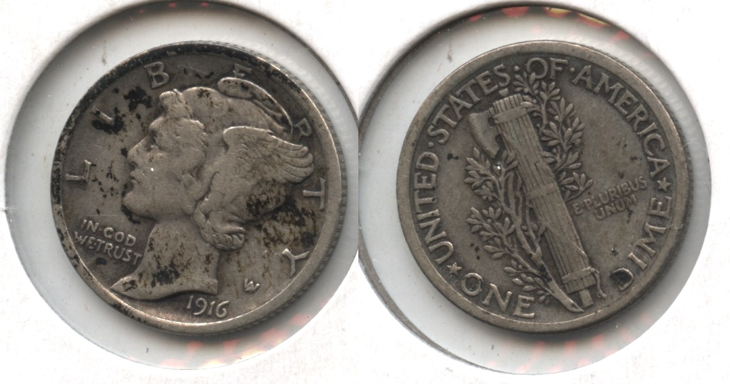 1916 Mercury Dime VF-30