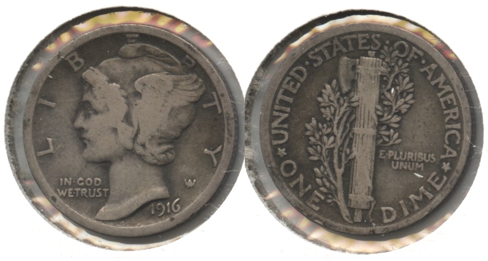 1916 Mercury Dime VG-8 #b