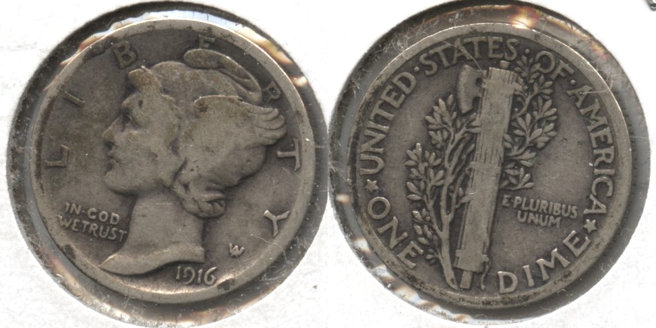 1916 Mercury Dime VG-8 #f