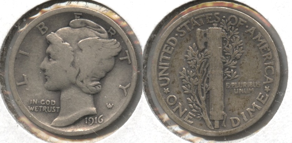1916 Mercury Dime VG-8 #g