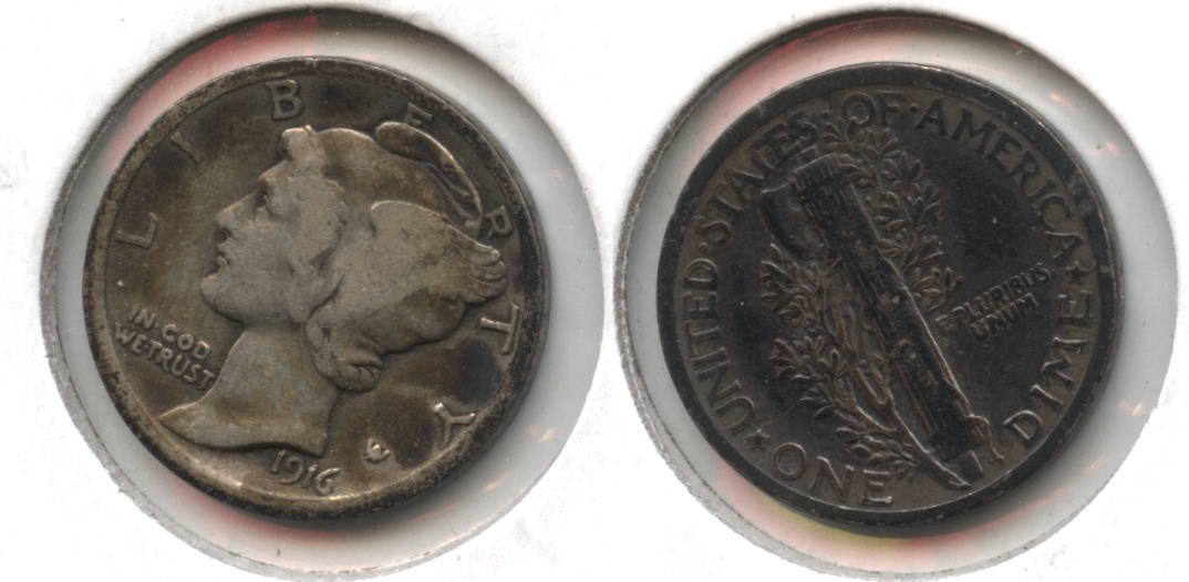 1916 Mercury Dime VG-8 #h Cleaned Retoned