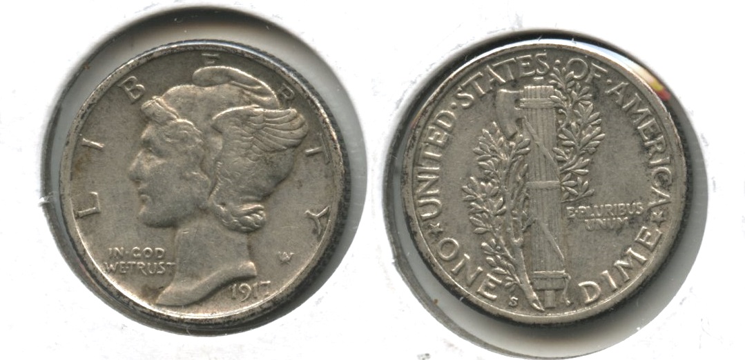 1917-S Mercury Dime EF-40 #a