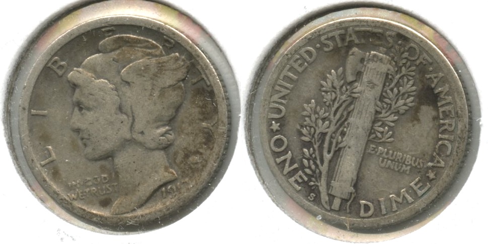 1917-S Mercury Dime Fine-12 #d