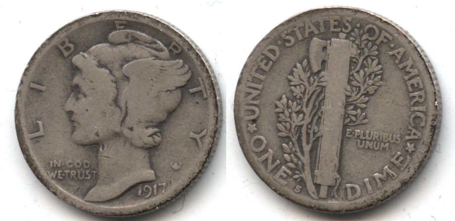 1917-S Mercury Dime Good-4