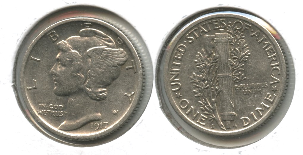1917-S Mercury Dime VF-20 #b