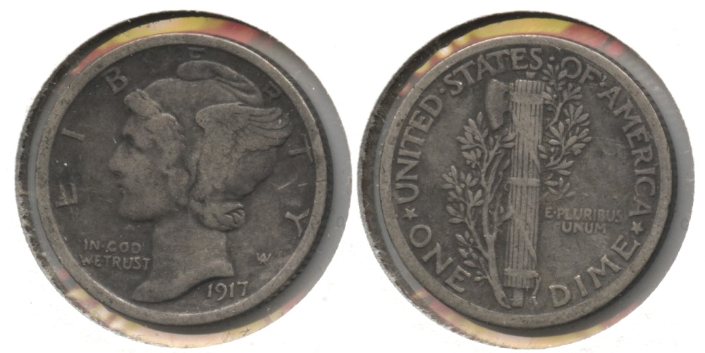 1917 Mercury Dime Fine-12