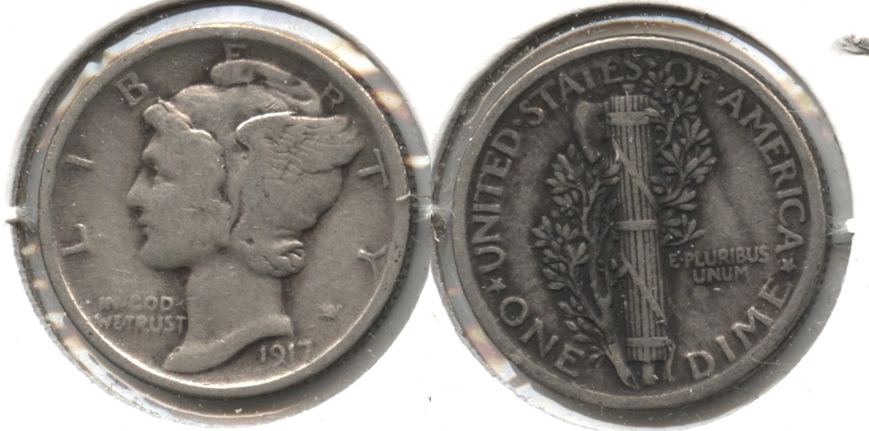 1917 Mercury Dime Fine-12 #a