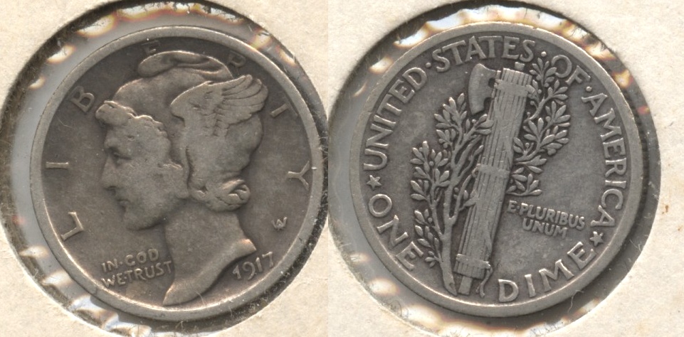 1917 Mercury Dime Fine-12 #b