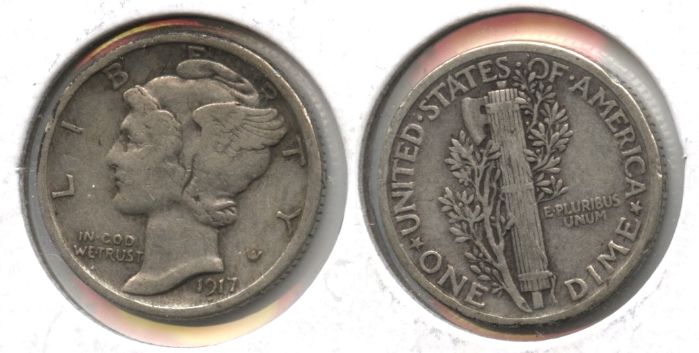 1917 Mercury Dime Fine-12 #d