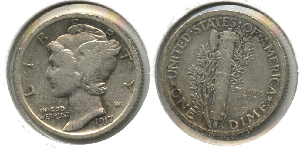 1917 Mercury Dime Fine-12 #e