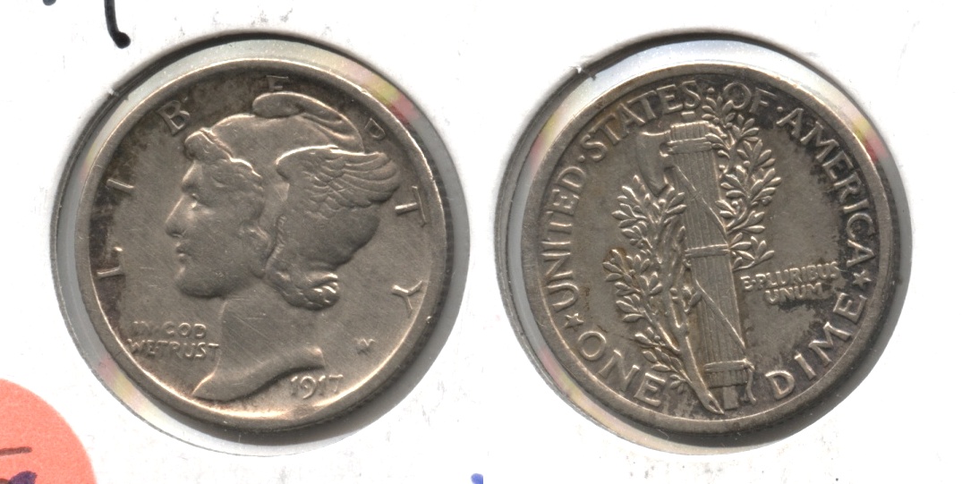 1917 Mercury Dime VF-20 #e Cleaned