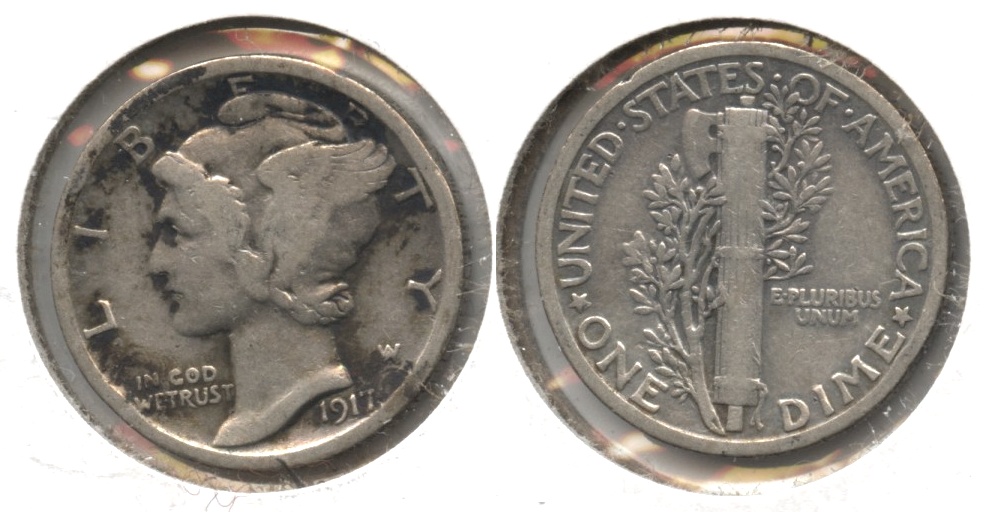 1917 Mercury Dime VG-8