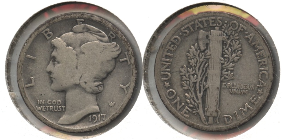 1917 Mercury Dime VG-8 #c