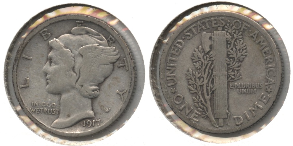 1917 Mercury Dime VG-8 #d