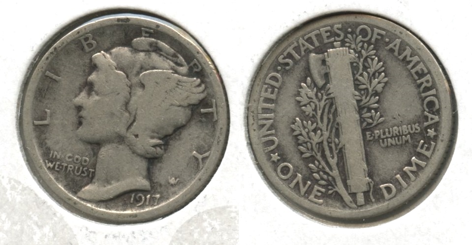 1917 Mercury Dime VG-8 #k