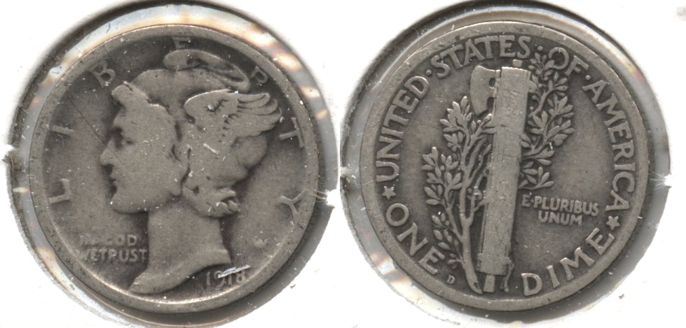 1918-D Mercury Dime Good-4