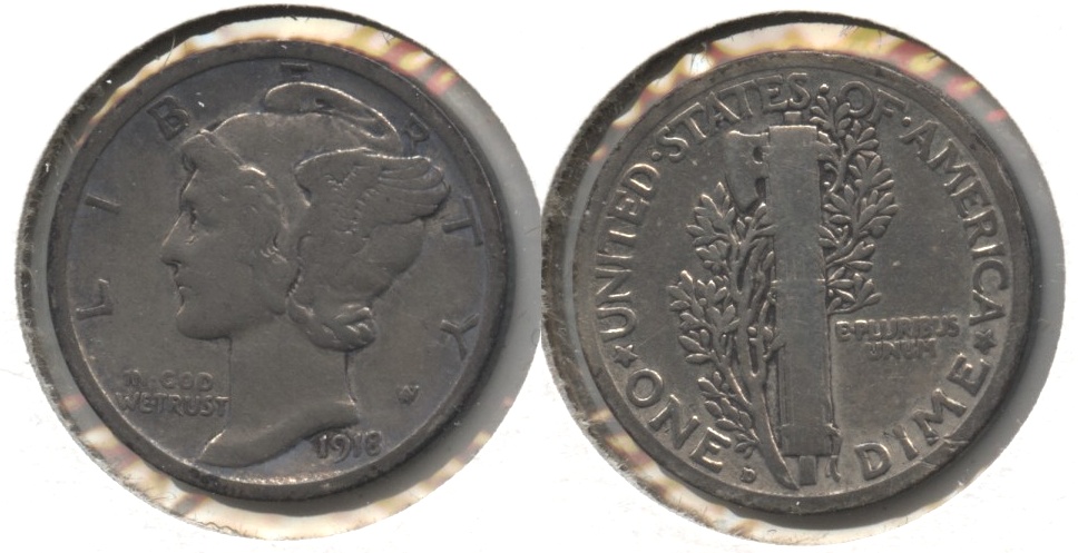 1918-D Mercury Dime VG-8
