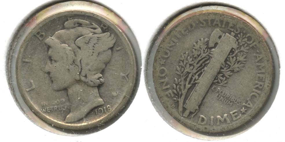 1918-D Mercury Dime VG-8 #d