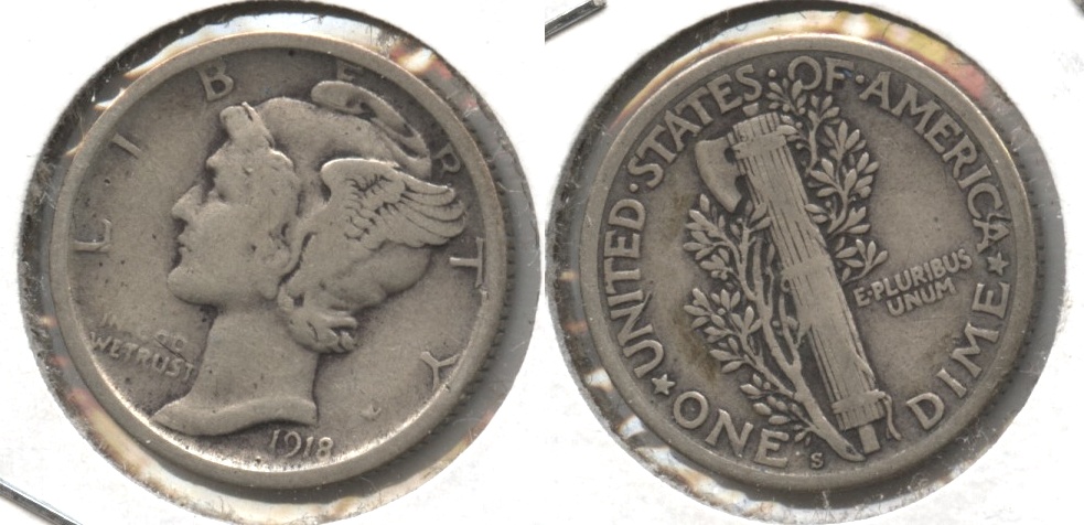 1918-S Mercury Dime Fine-12 #b