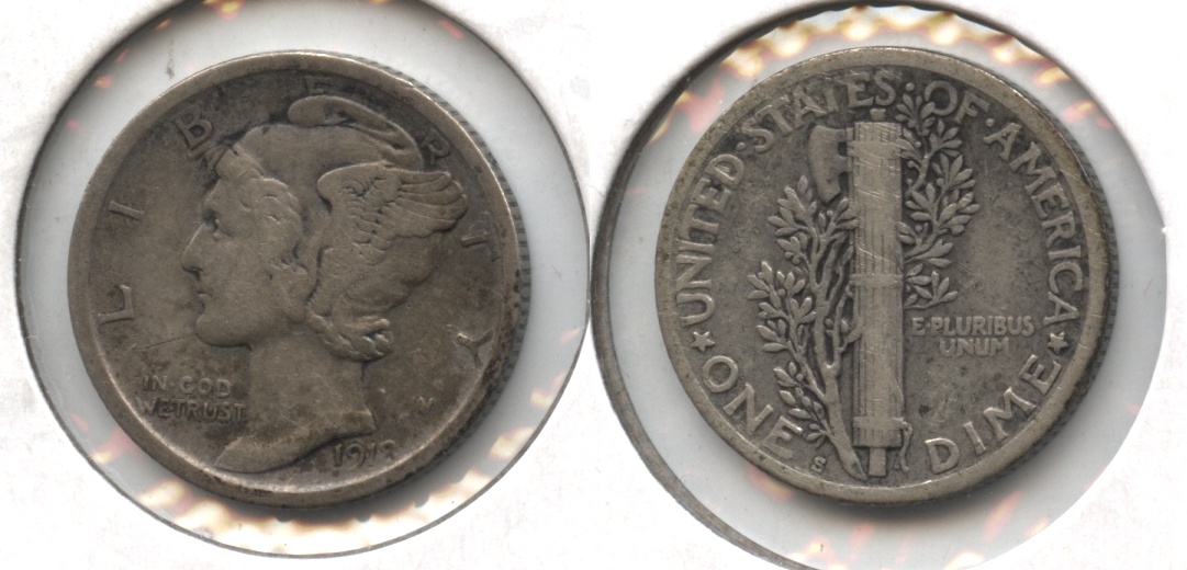 1918-S Mercury Dime Fine-12 #d