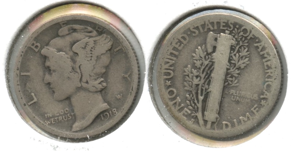 1918-S Mercury Dime Good-4