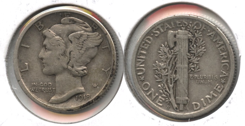 1918-S Mercury Dime VF-20 #b