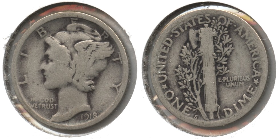 1918-S Mercury Dime VG-8