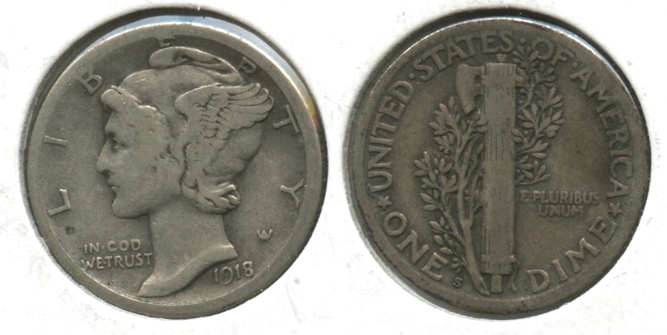 1918-S Mercury Dime VG-8 #a