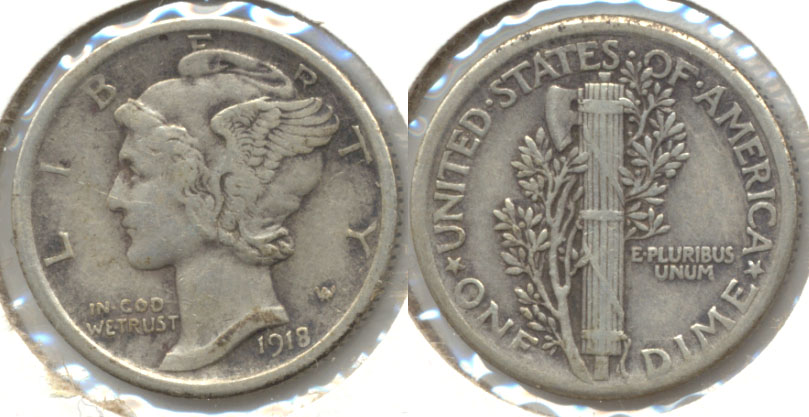 1918 Mercury Dime EF-40