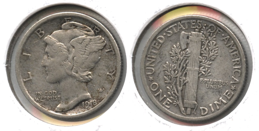 1918 Mercury Dime EF-40 #g