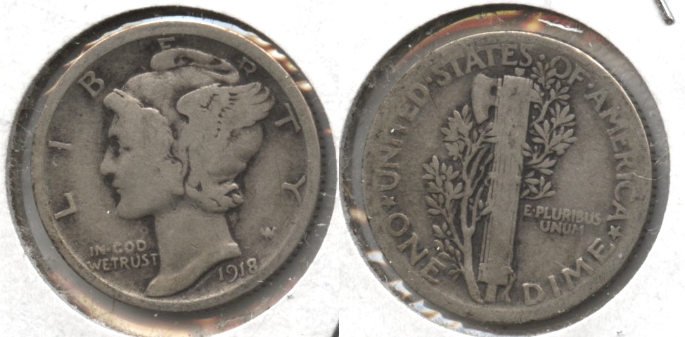 1918 Mercury Dime Good-4
