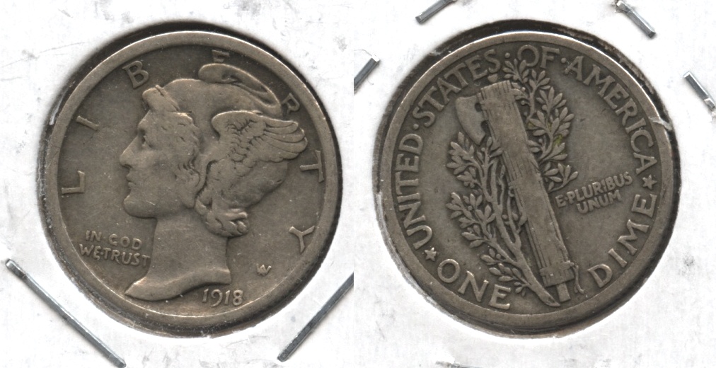 1918 Mercury Dime VG-10