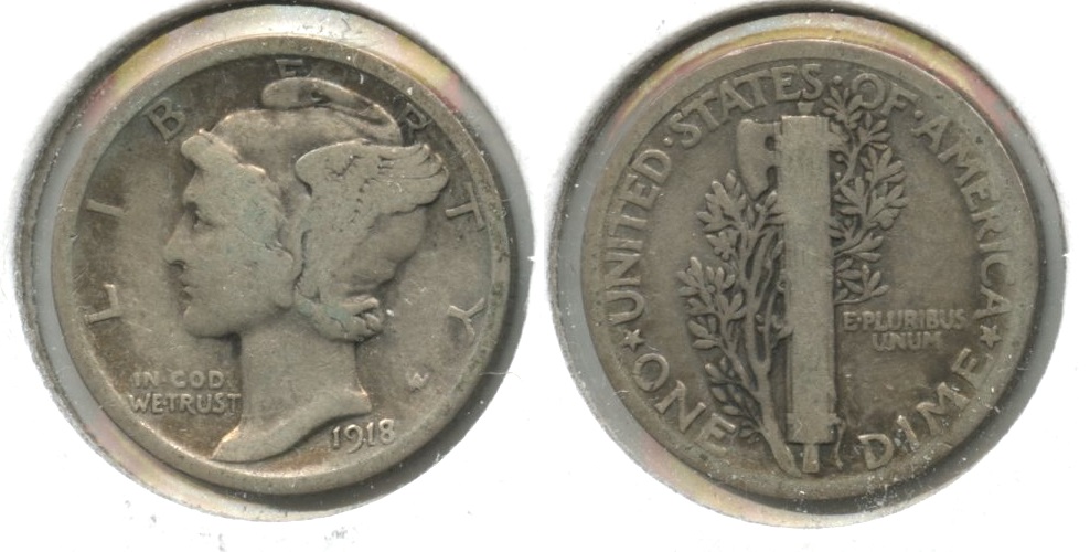 1918 Mercury Dime VG-8 #a