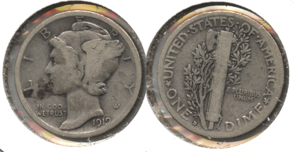 1919-D Mercury Dime Good-4