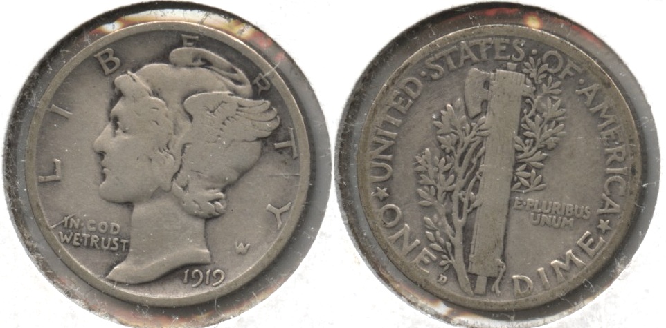 1919-D Mercury Dime VG-8 #a