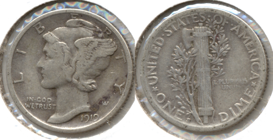 1919-S Mercury Dime F-15