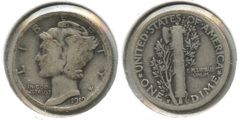 1919-S Mercury Dime VG-8