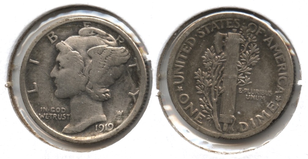 1919 Mercury Dime Fine-12 #a